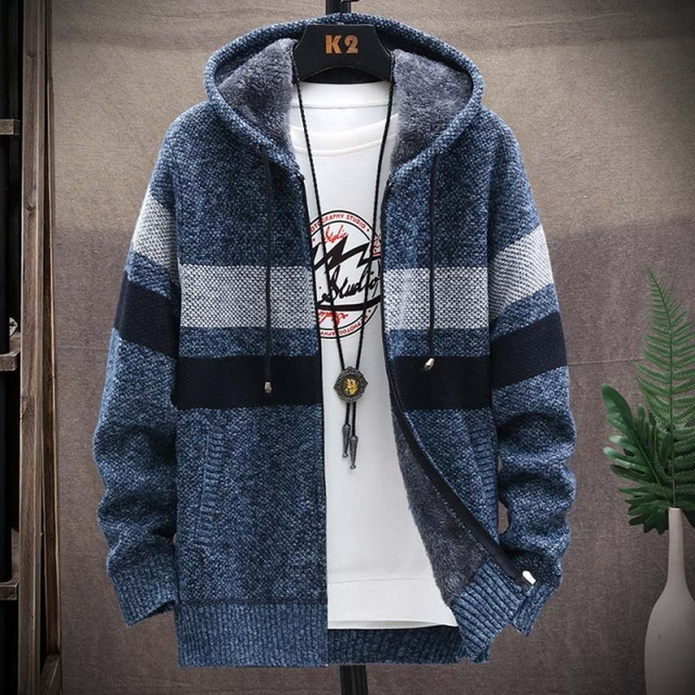 Men's Hooded Zip Up Cardigan Soft Lightweight Layer