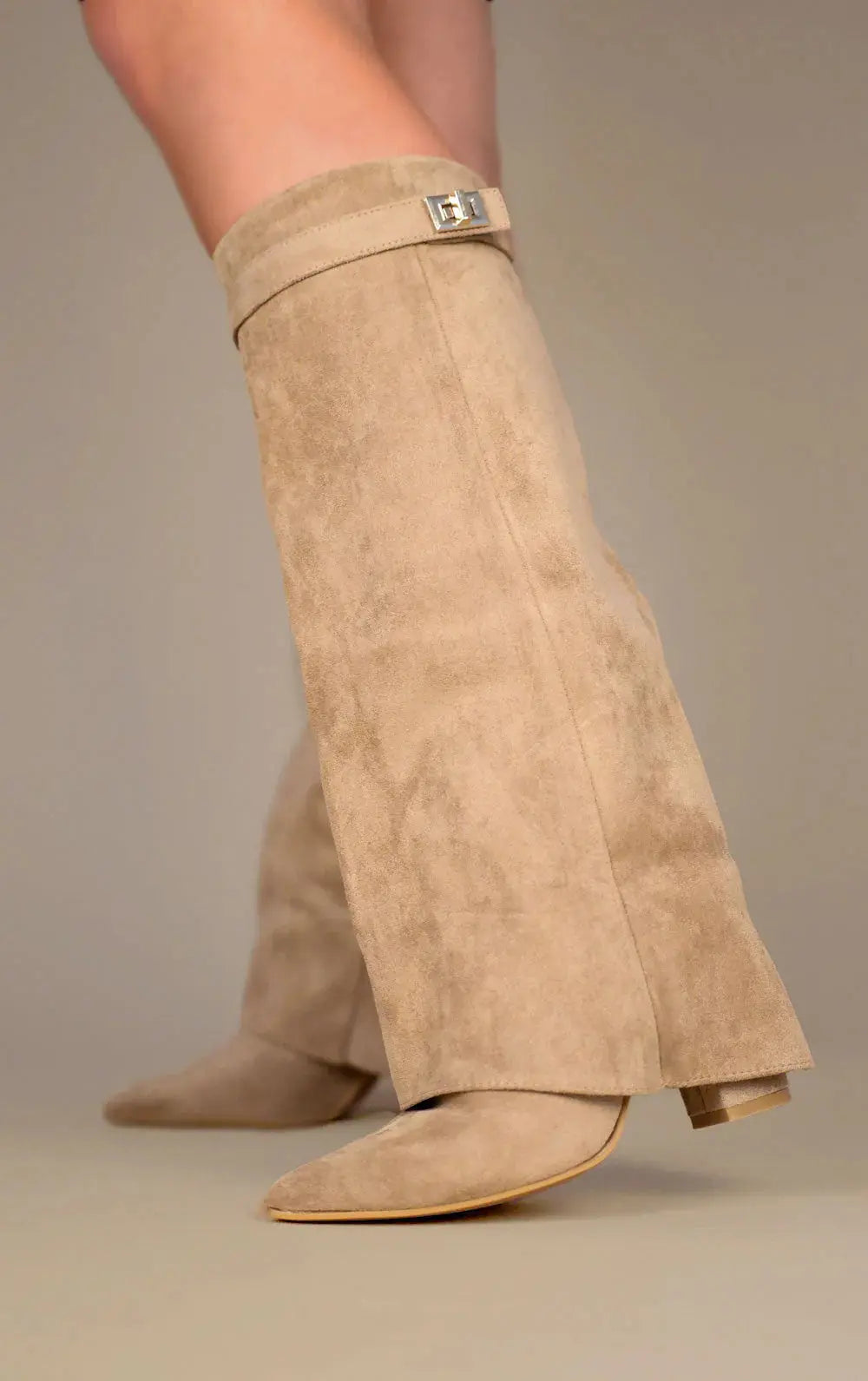 Women's Tall Leather Boots Slim Elegant Heel