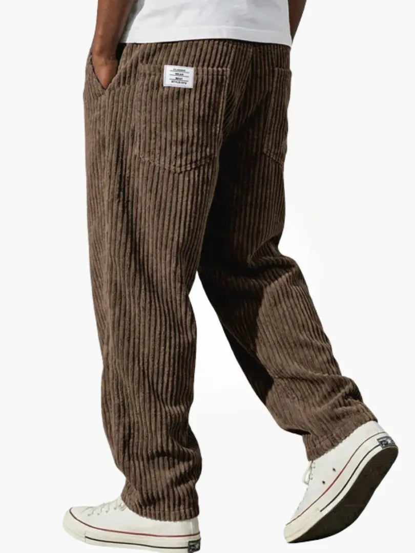 Men's Relaxed Corduroy Trousers Drawstring Everyday Fit