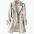 Women's Single-Breasted Trench Coat – Tailored Transitional Layer