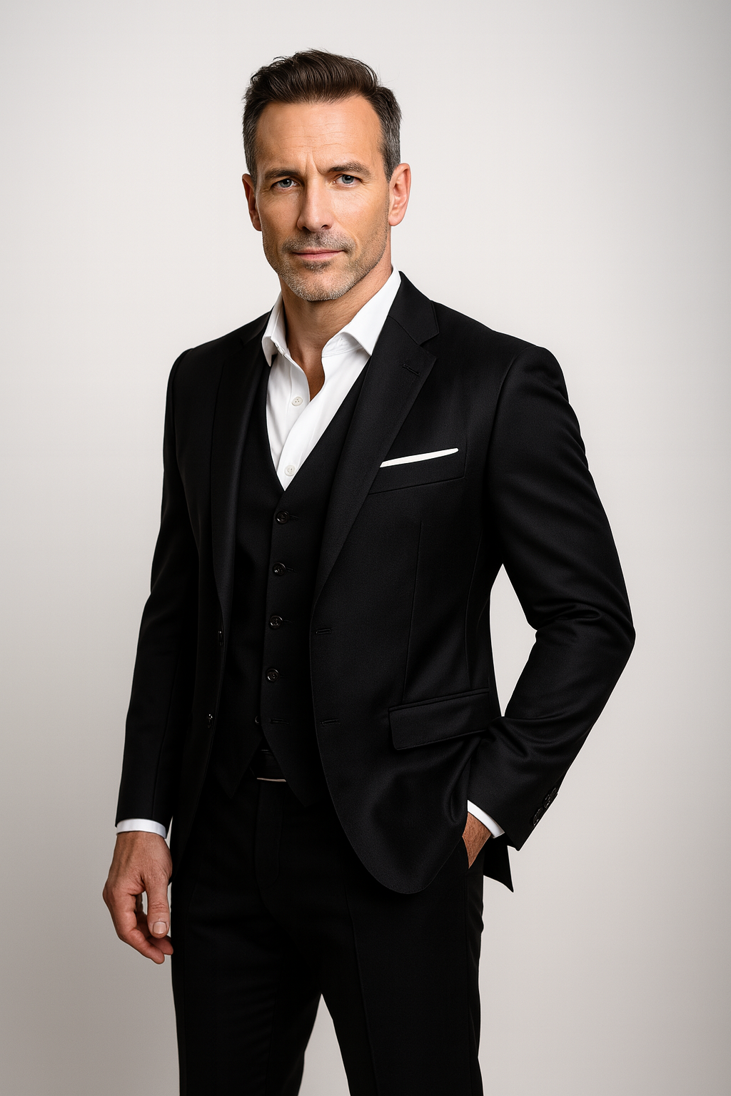 Men's Three Piece Slim Fit Formal Suit and Waistcoat