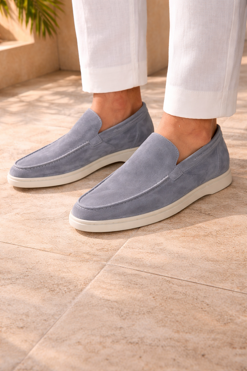 Men's Suede Slip On Loafers Minimal Smart Casual Style