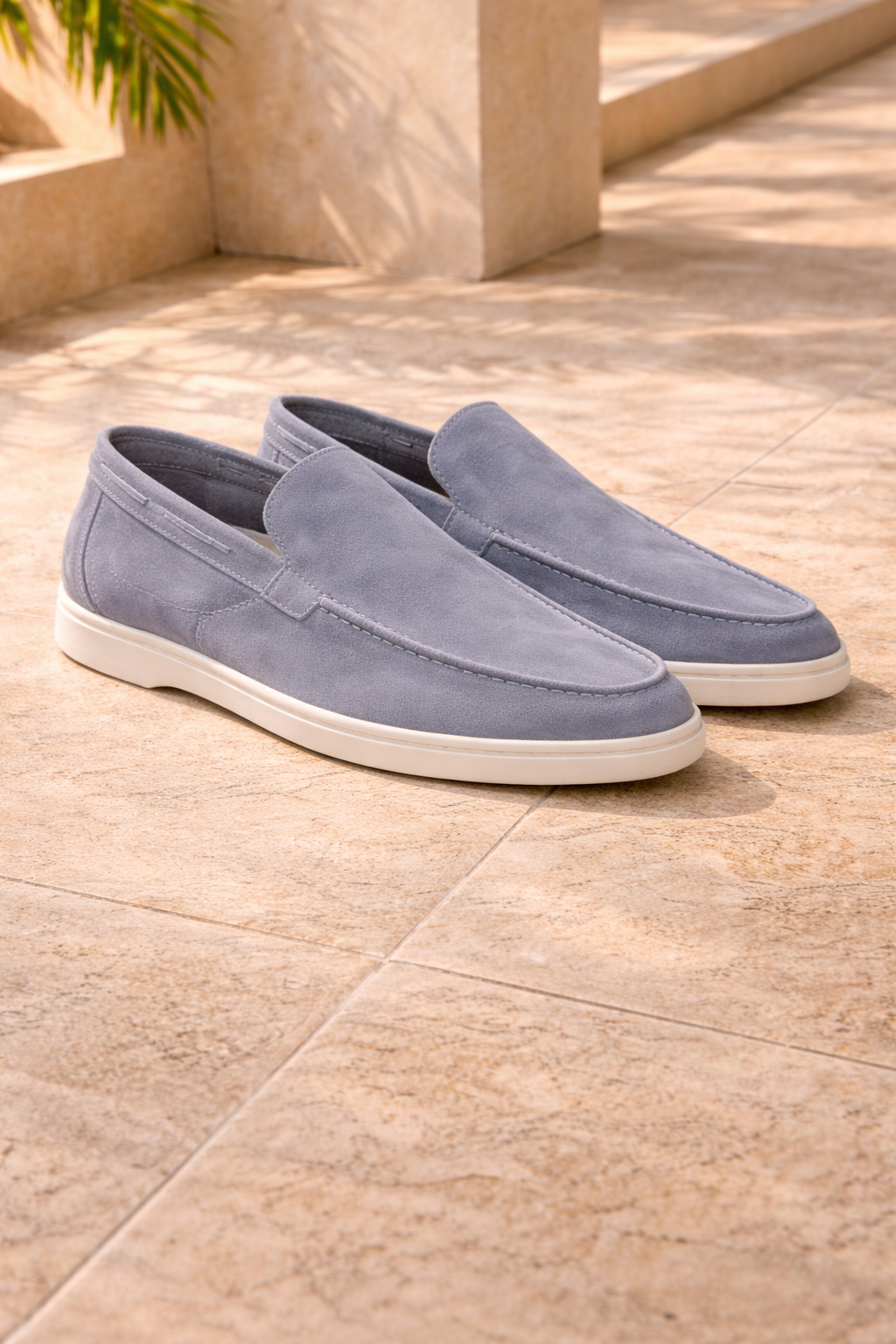 Men's Suede Slip On Loafers Minimal Smart Casual Style