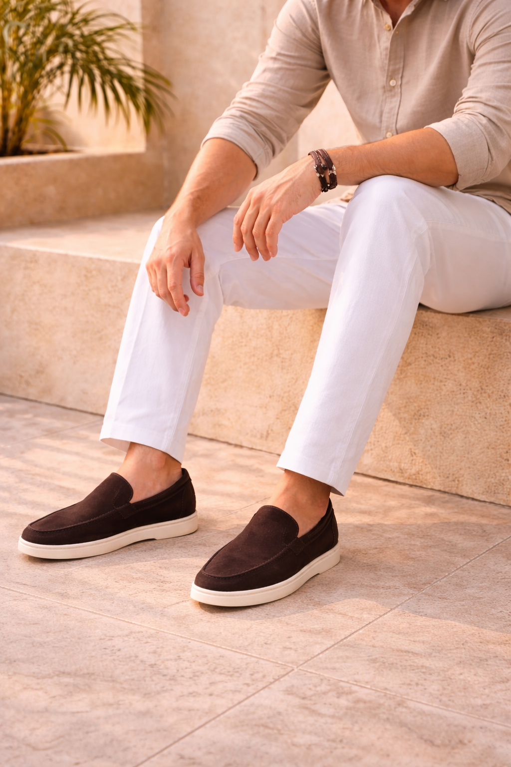 Men's Suede Slip On Loafers Minimal Smart Casual Style