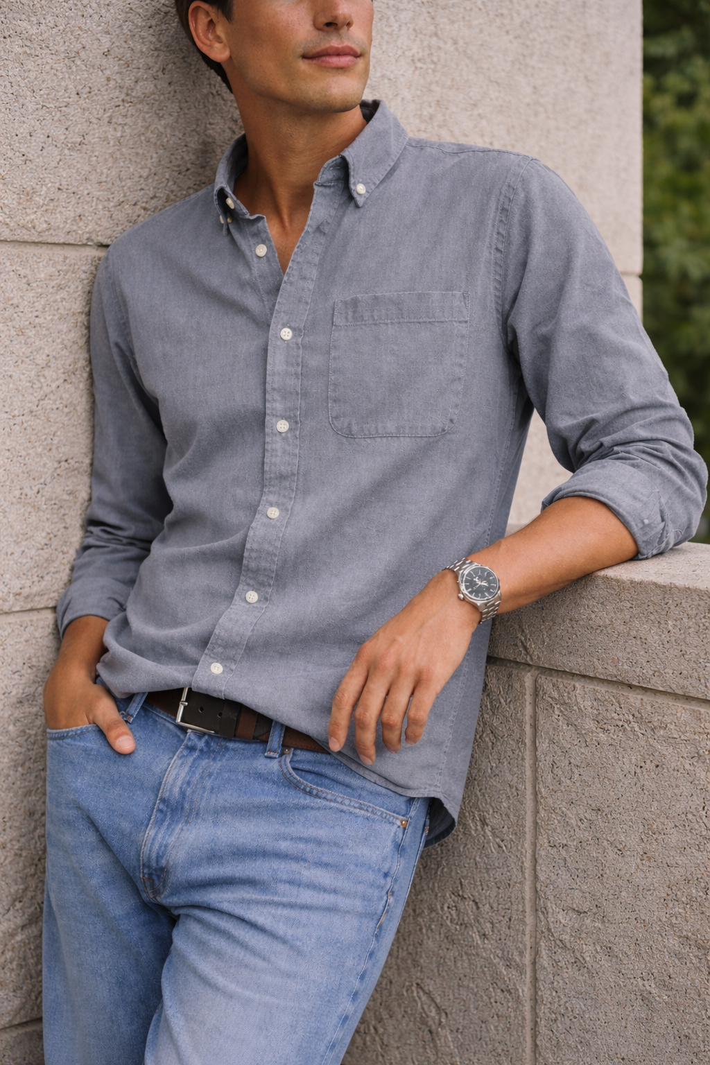 Men's Cotton Button Down Shirt Everyday Smart Casual