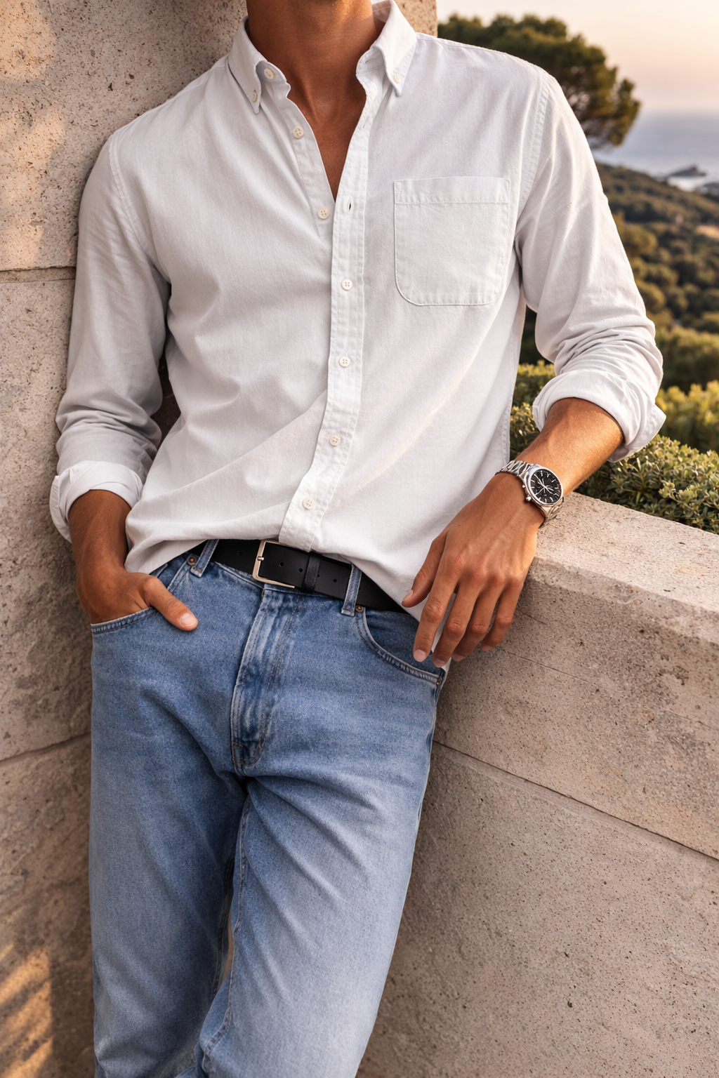 Men's Cotton Button Down Shirt Everyday Smart Casual