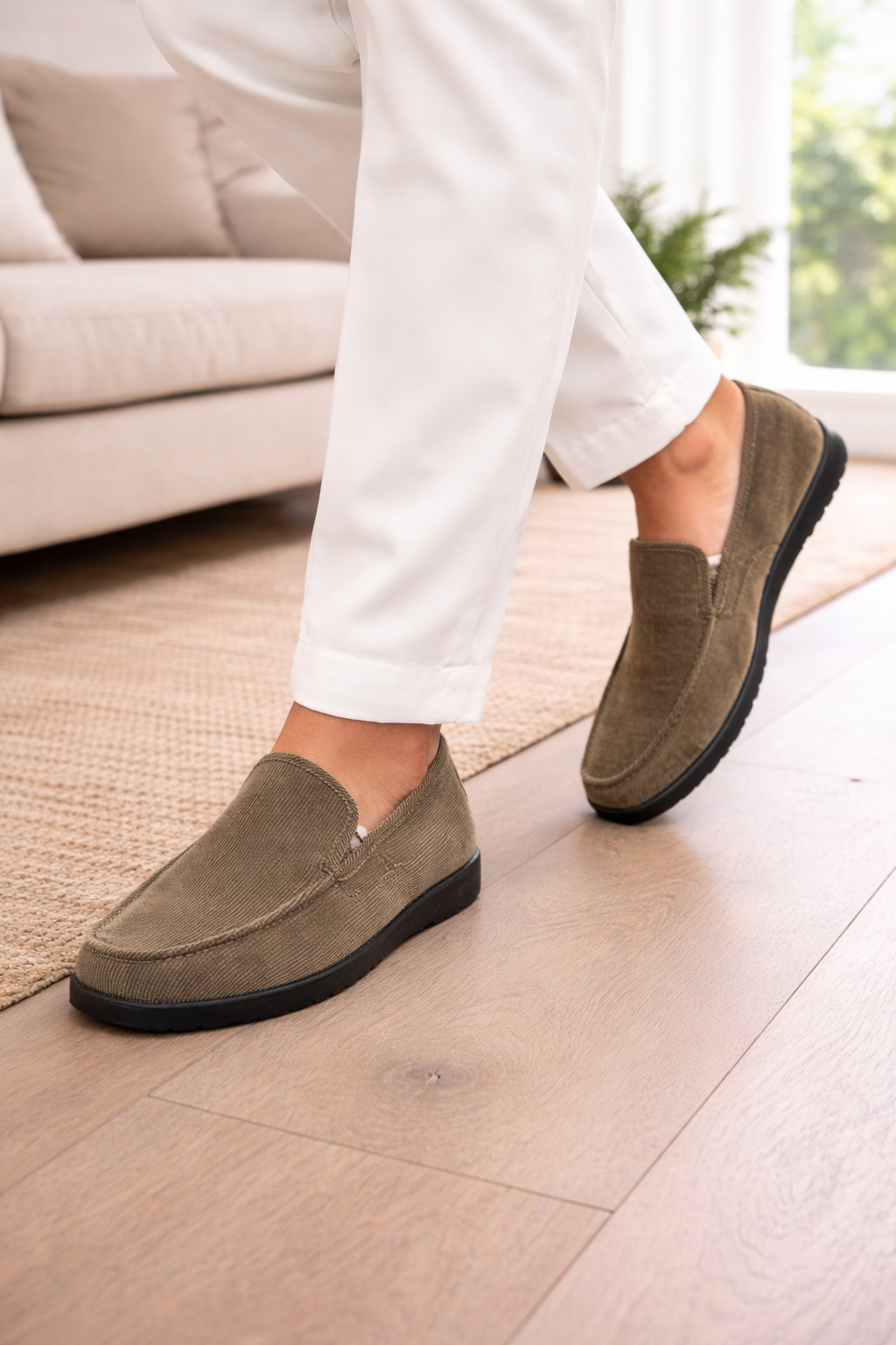 Men's Slip On Knit Textile Loafers Casual Driving Shoes