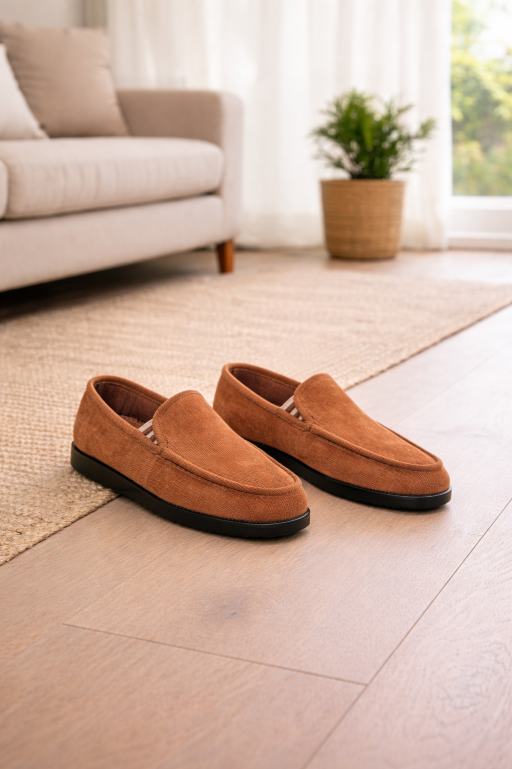 Men's Slip On Knit Textile Loafers Casual Driving Shoes
