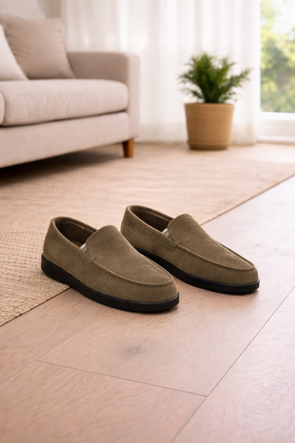 Men's Slip On Knit Textile Loafers Casual Driving Shoes