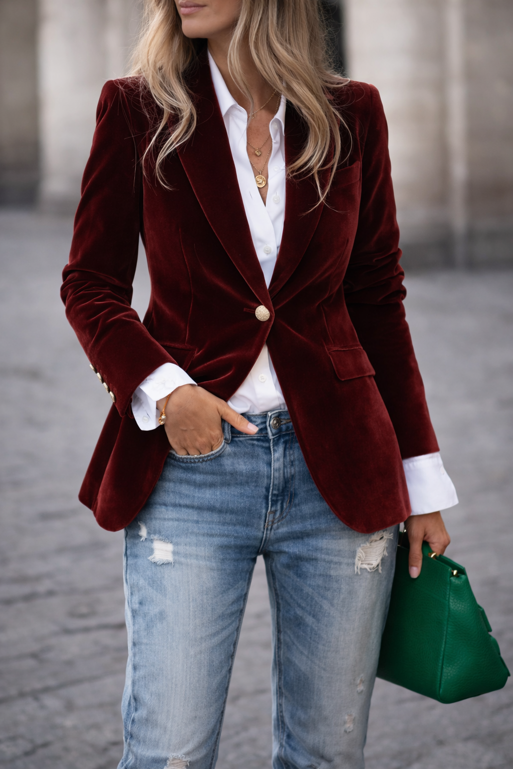 Women's Velvet Evening Blazer with Subtle Sheen