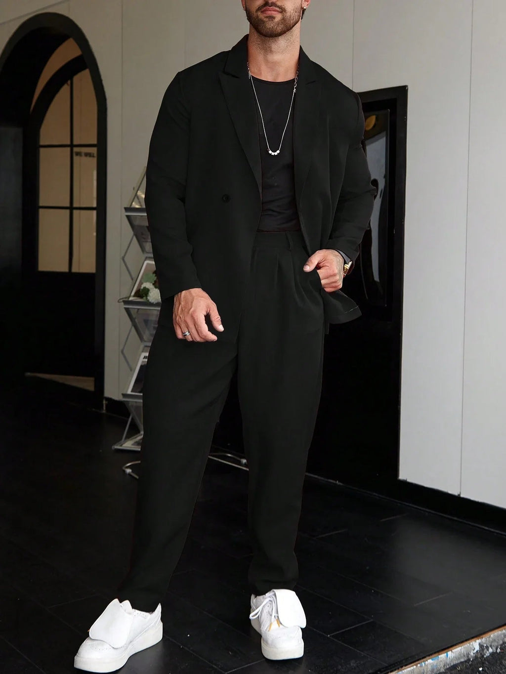 Men's Tailored Two-Piece Slim Fit Suit Set