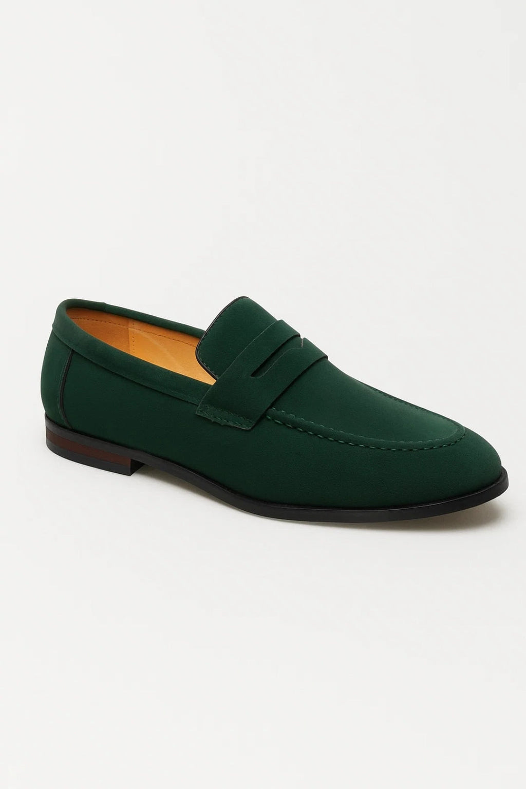 Men's Penny Loafers with Slim Sole and Stitched Apron