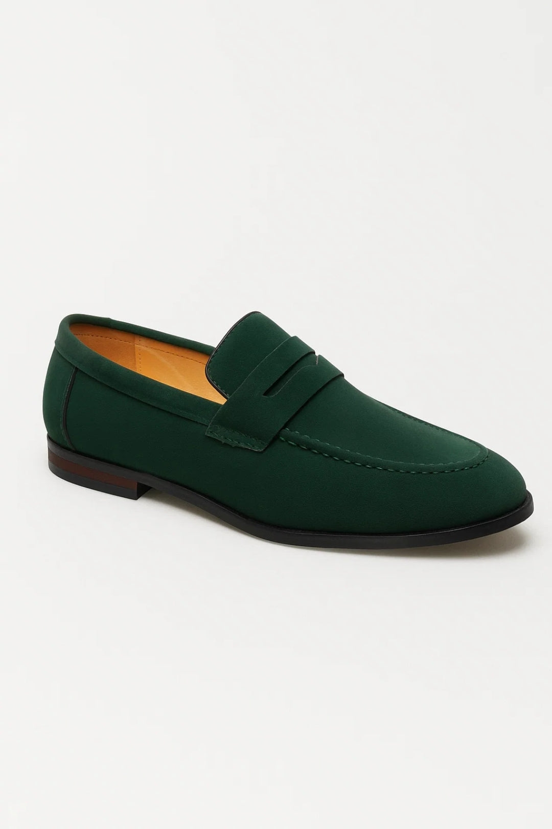 Men's Penny Loafers with Slim Sole and Stitched Apron