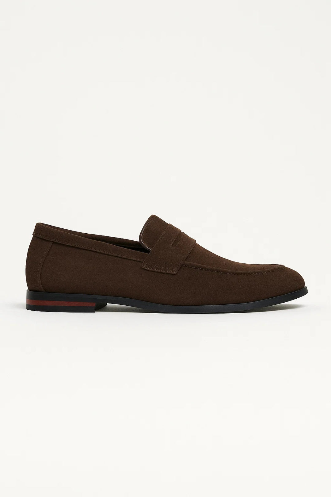 Men's Penny Loafers with Slim Sole and Stitched Apron