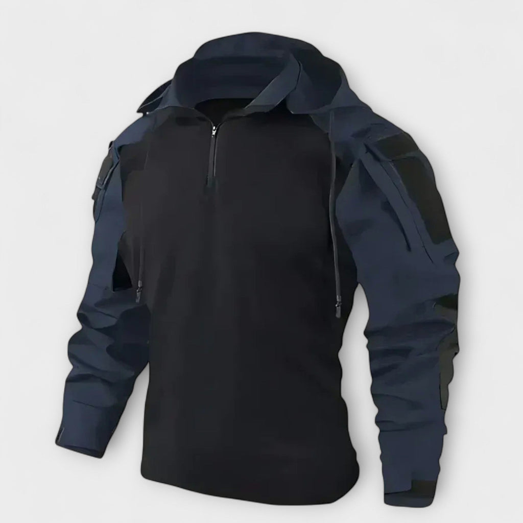 Men's Hooded Tactical Sweatshirt Half Zip Outdoor Layer
