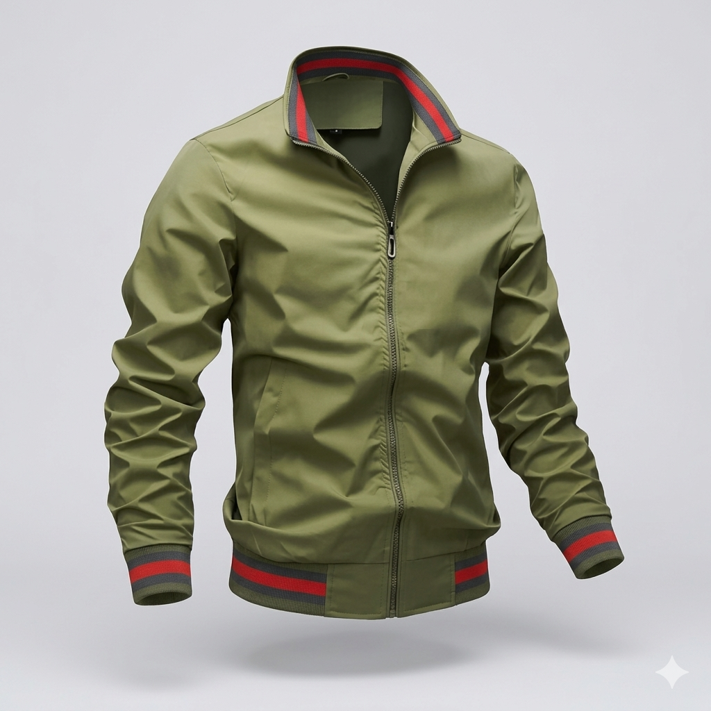 Men's Lightweight Summer Jacket Breathable Stylish Zip Front Casual