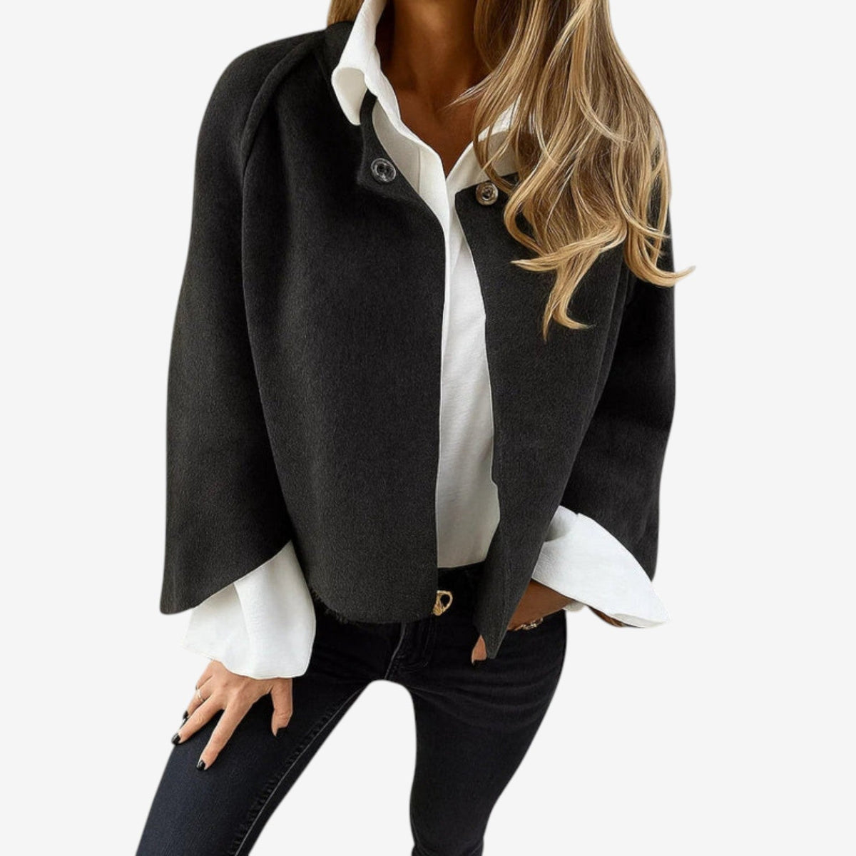 Women's Cropped Cape Jacket – Oversized Batwing Layer