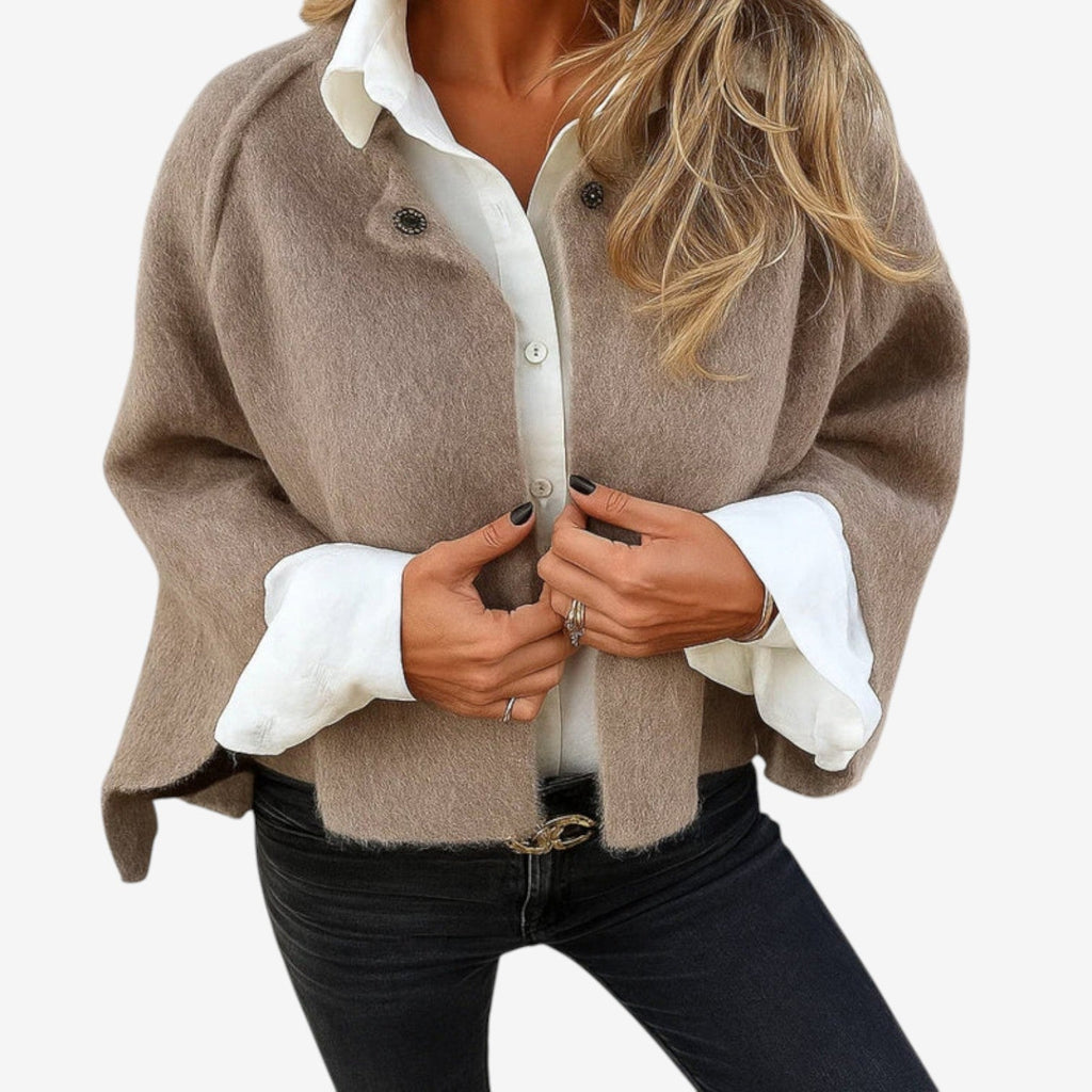 Women's Cropped Cape Jacket – Oversized Batwing Layer
