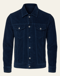 Men's Button Front Trucker Jacket Regular Fit Cord Layer
