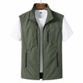 Men's Lightweight Gilet Zip Front Utility Vest Casual Layer