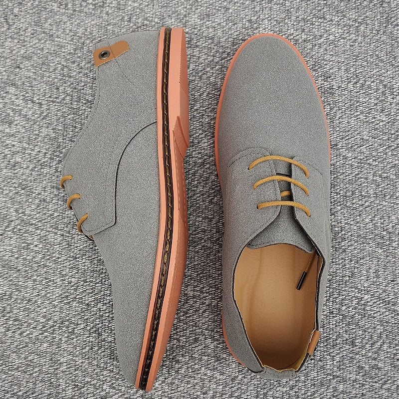Men's Suede Look Derby Shoes Smart Casual Lace Ups
