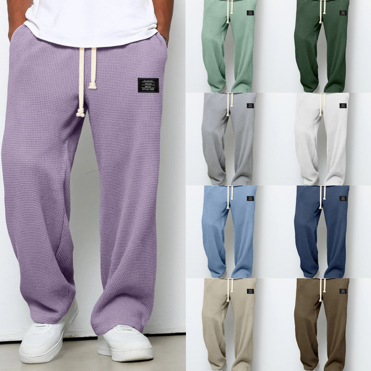 Men's Comfortable Trousers Relaxed Fit Adjustable Waist Breathable Everyday