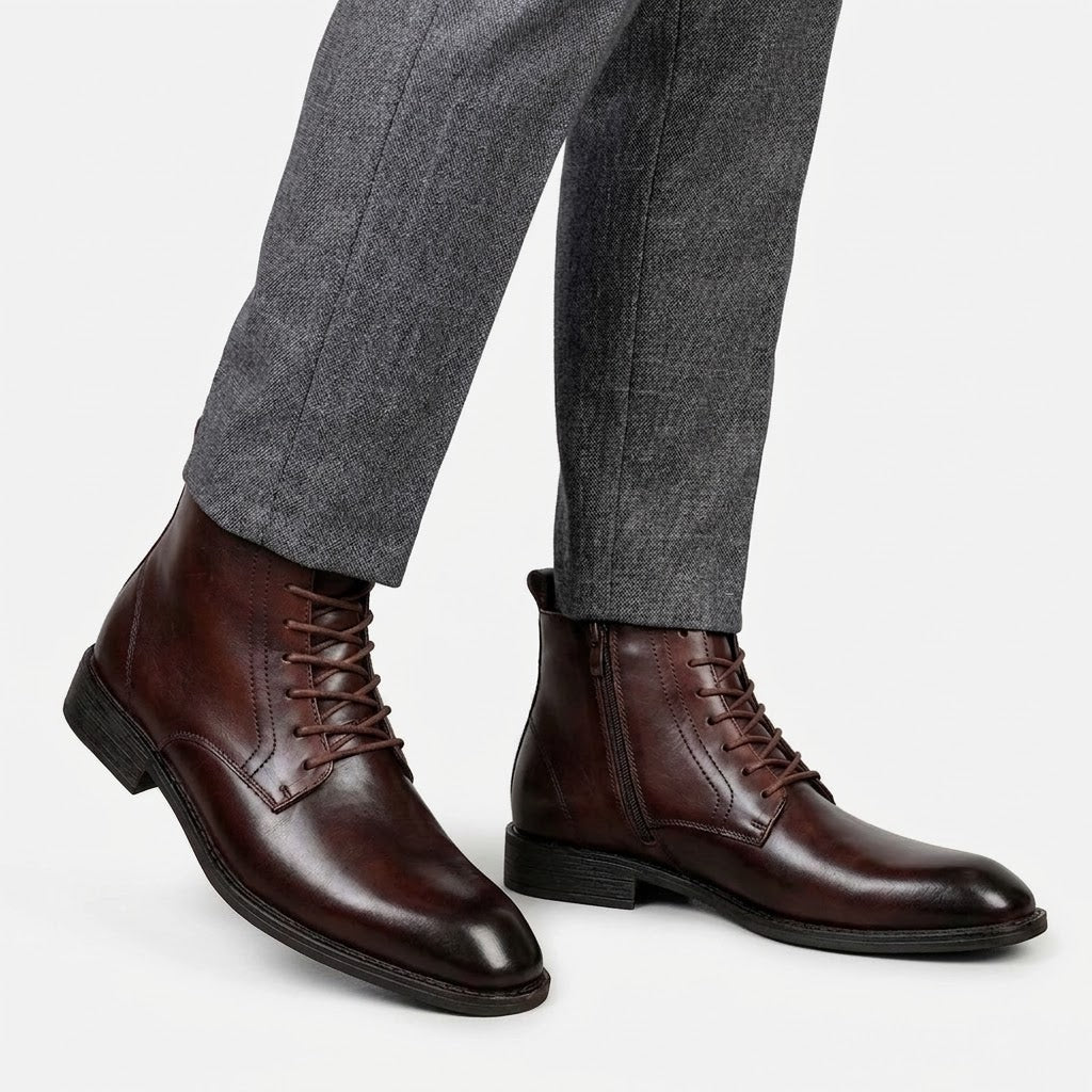 Men's Heritage Leather Boots Classic Lace Up Ankle Style