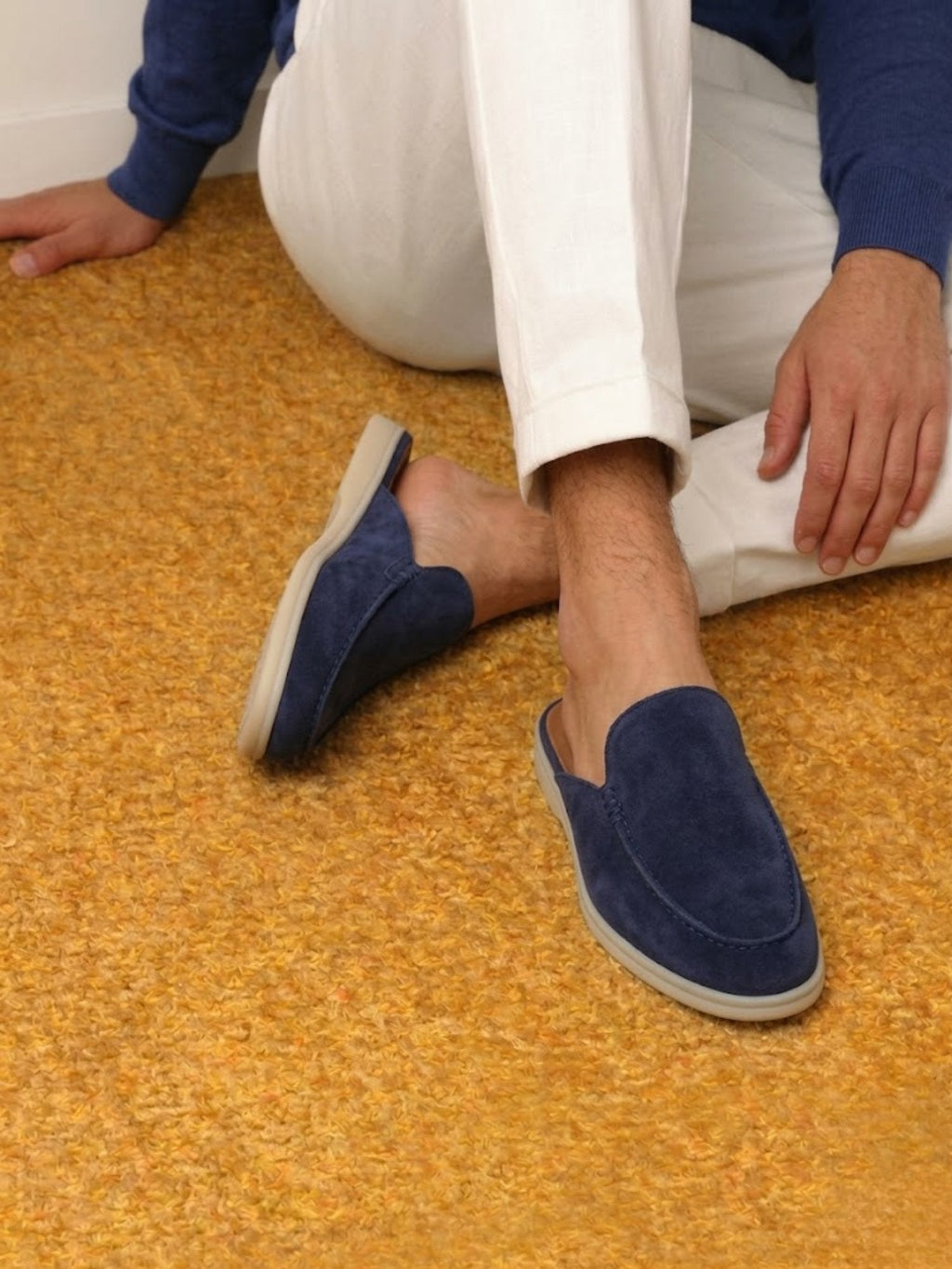 Men's Suede Look Mule Loafers Lightweight Slip On Shoes