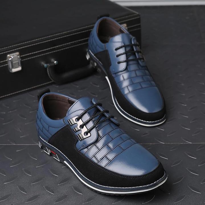 Men's Leather Panel Lace Up Smart Casual Shoes