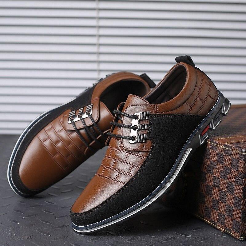 Men's Leather Panel Lace Up Smart Casual Shoes