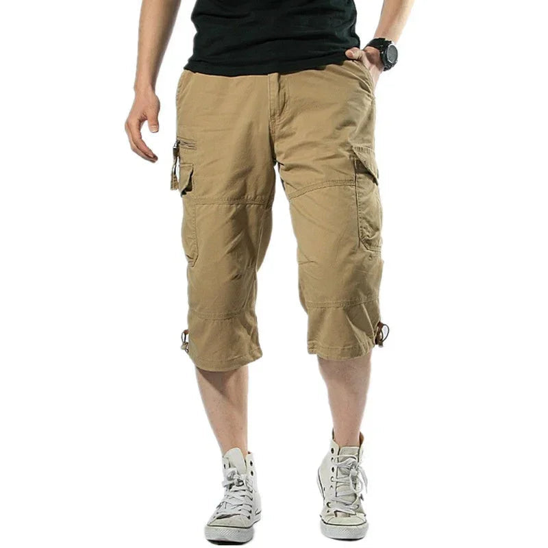 Men's Long Length Cargo Shorts Lightweight Quick Drying Multi