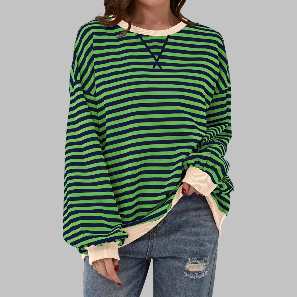 Women's Oversized Printed Sweatshirt – Relaxed Crew Neck