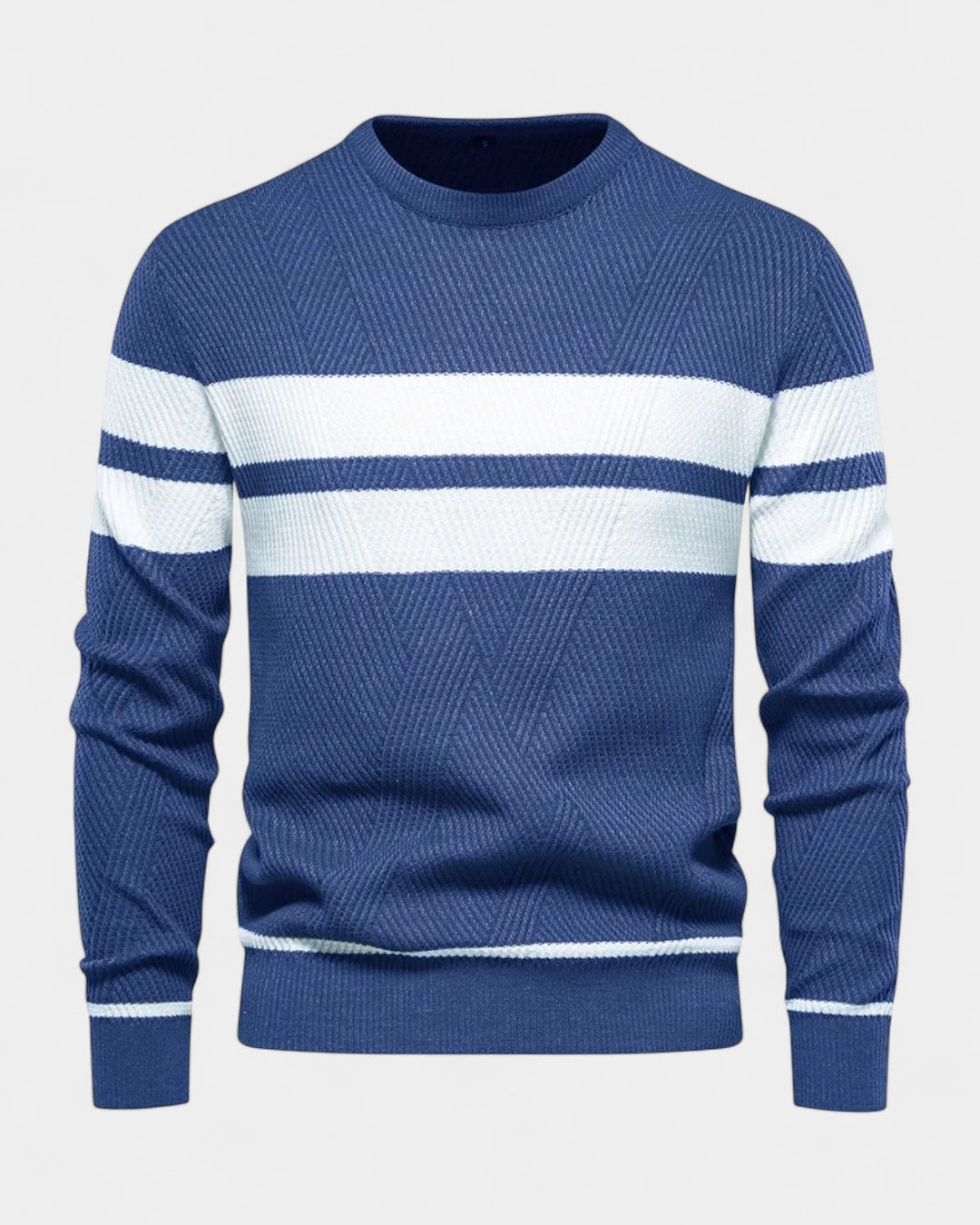 Men's Textured Crew Neck Sweater Refined Everyday Knit