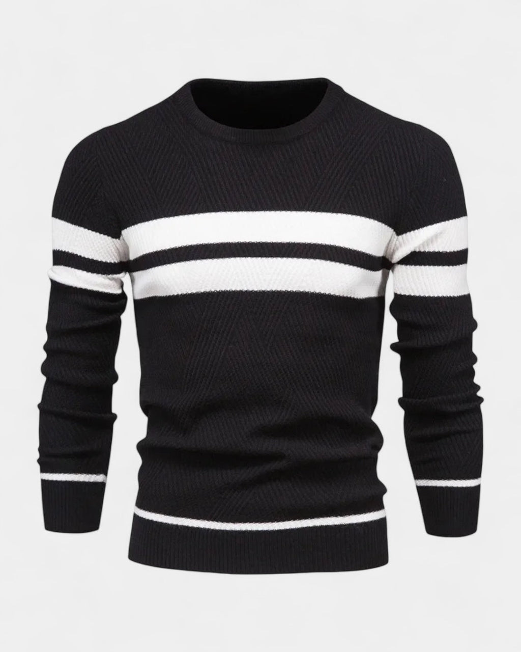 Men's Textured Crew Neck Sweater Refined Everyday Knit