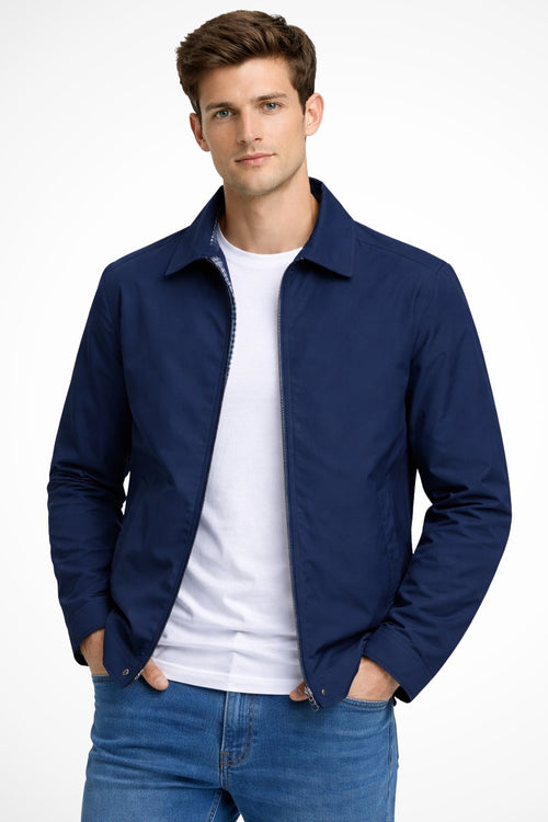 Men's Classic Harrington Jacket Structured Zip Up Layer