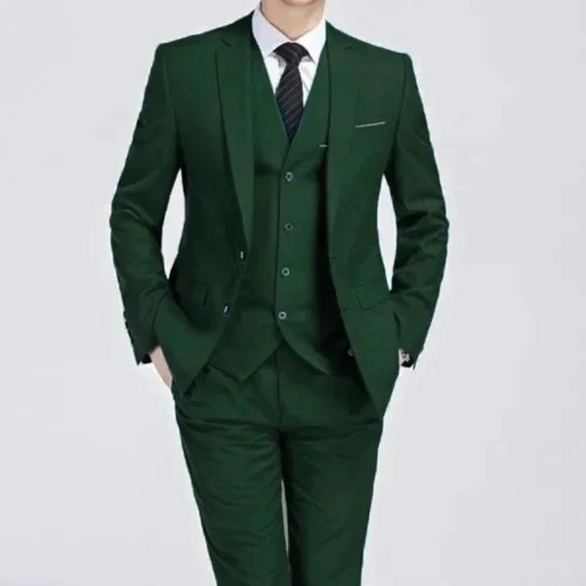 Men's Single Button Three Piece Suit Spring and Weddings