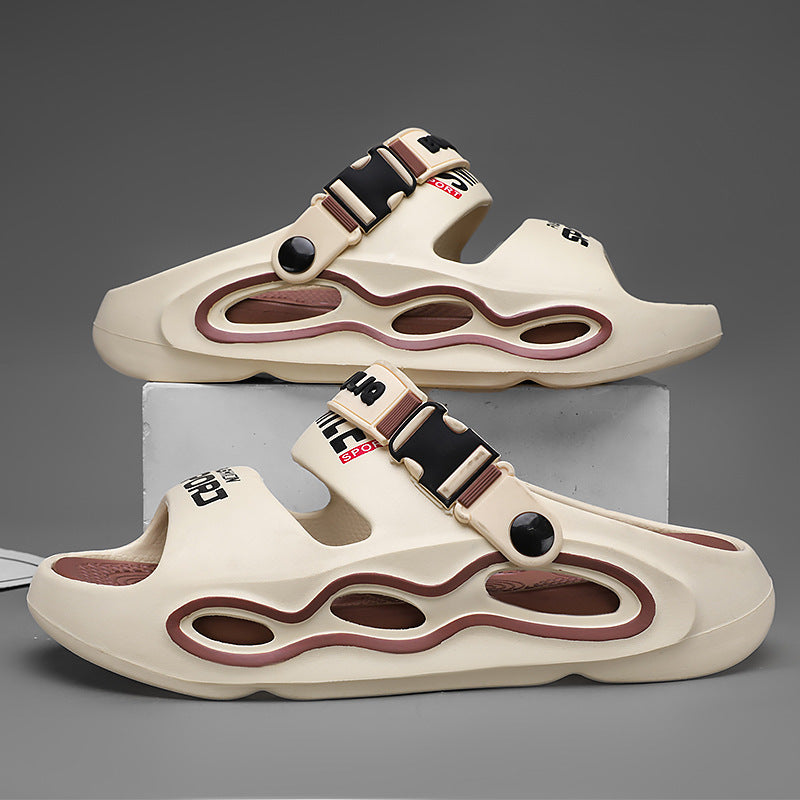 Men's Colourblock Platform Sandals Breathable Casual Summer Slides