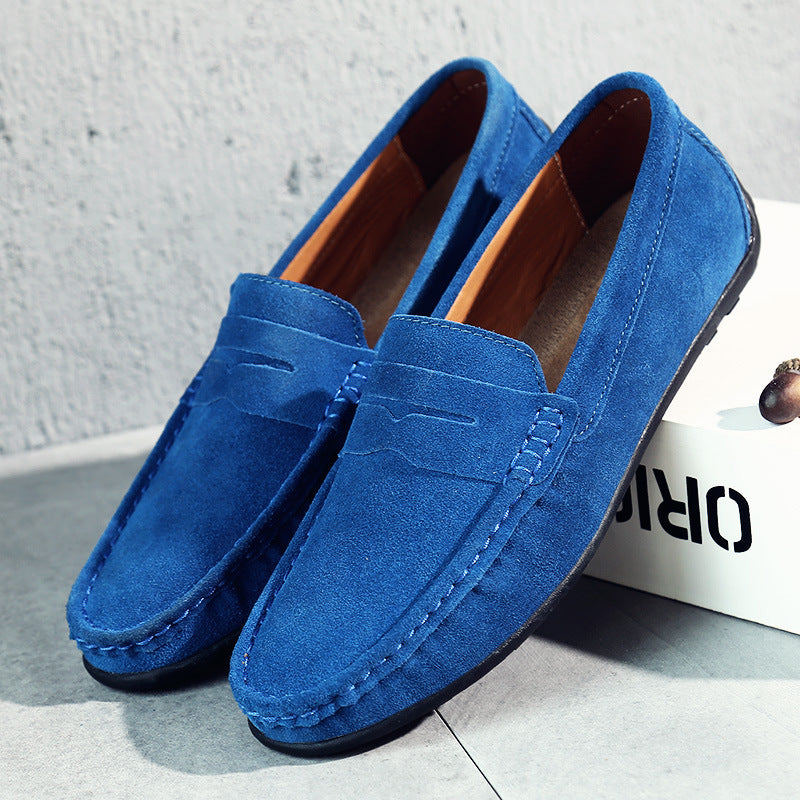 Men's Suede Penny Loafers Refined Slip On Casual Shoes