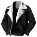 Men's Fur Lined Suede Biker Jacket Retro Winter Outerwear