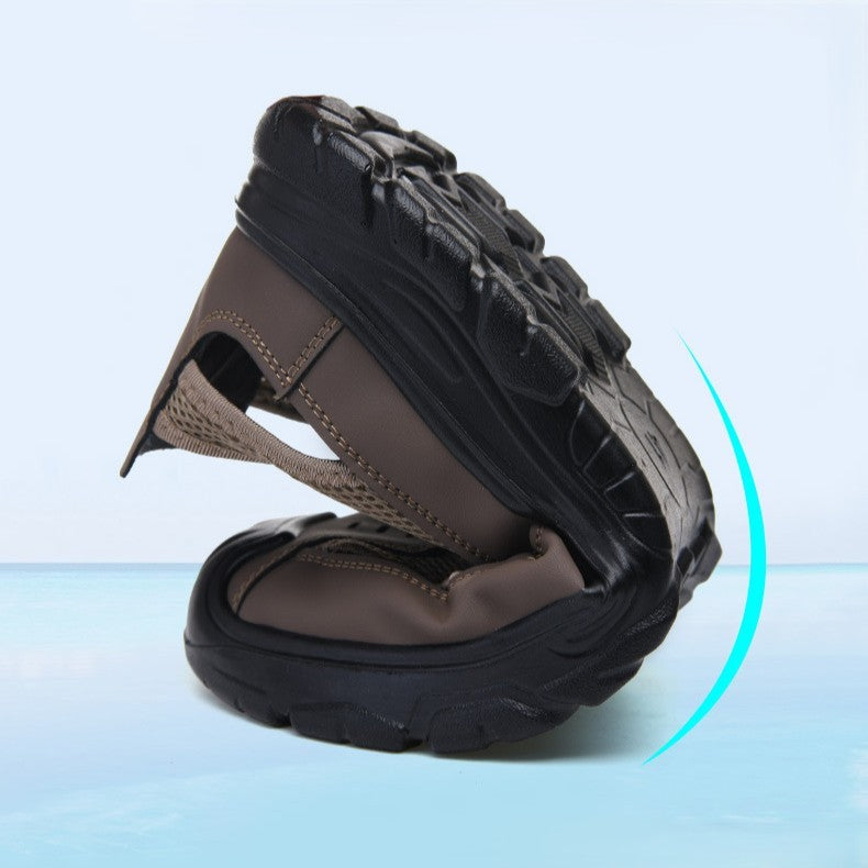 Men's Closed Toe Mesh Trekking Sandals Rugged Grip Sole