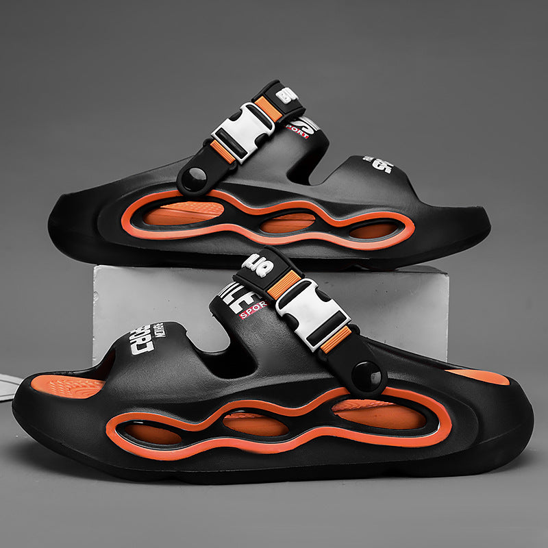 Men's Colourblock Platform Sandals Breathable Casual Summer Slides