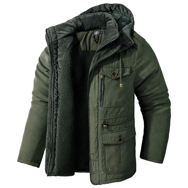 Women's Drawcord Hood Insulated Winter Coat - Green