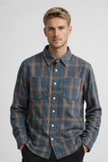 Men's Printed Overshirt Chest Pocket Casual Layer