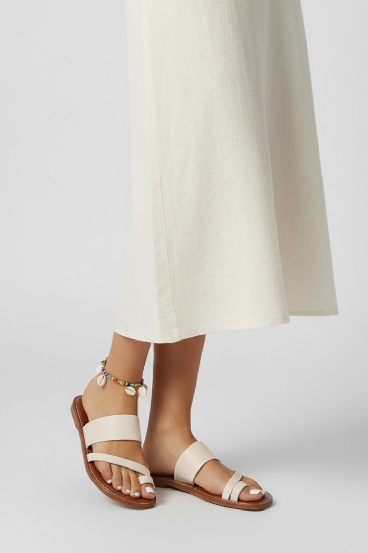 Women's Flat Slip-On Buckle Strap Orthopedic Sandals