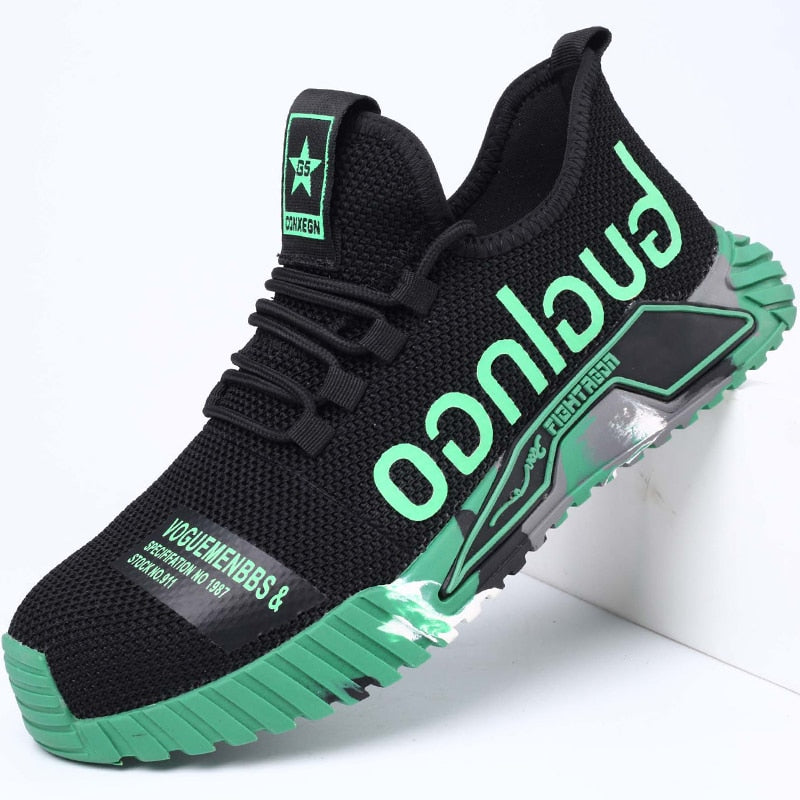 Men's Lightweight Safety Trainers Breathable Steel Toe Work Shoes