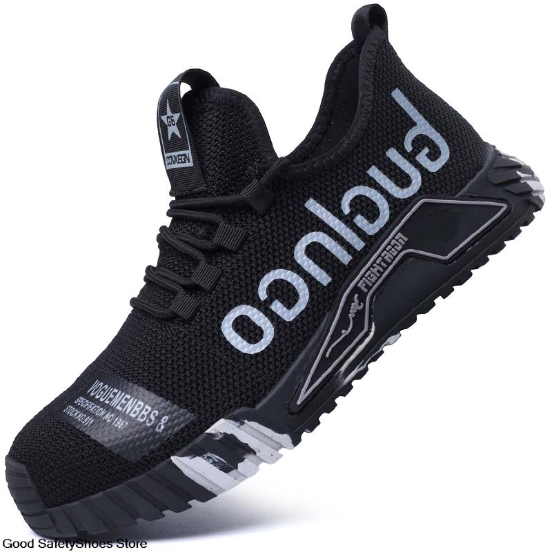 Men's Lightweight Safety Trainers Breathable Steel Toe Work Shoes