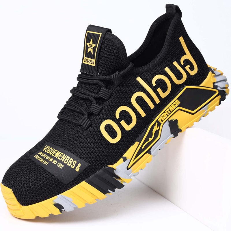 Men's Printed Safety Work Trainers Protective Lightweight Shoes