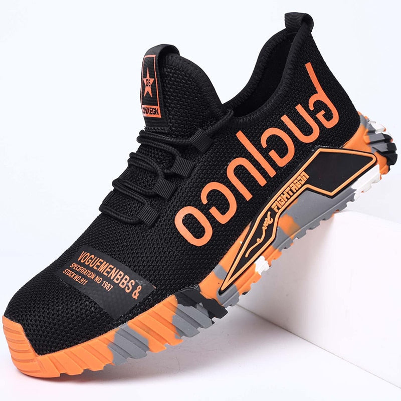 Men's Printed Safety Work Trainers Protective Lightweight Shoes