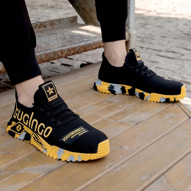 Men's Printed Safety Work Trainers Protective Lightweight Shoes