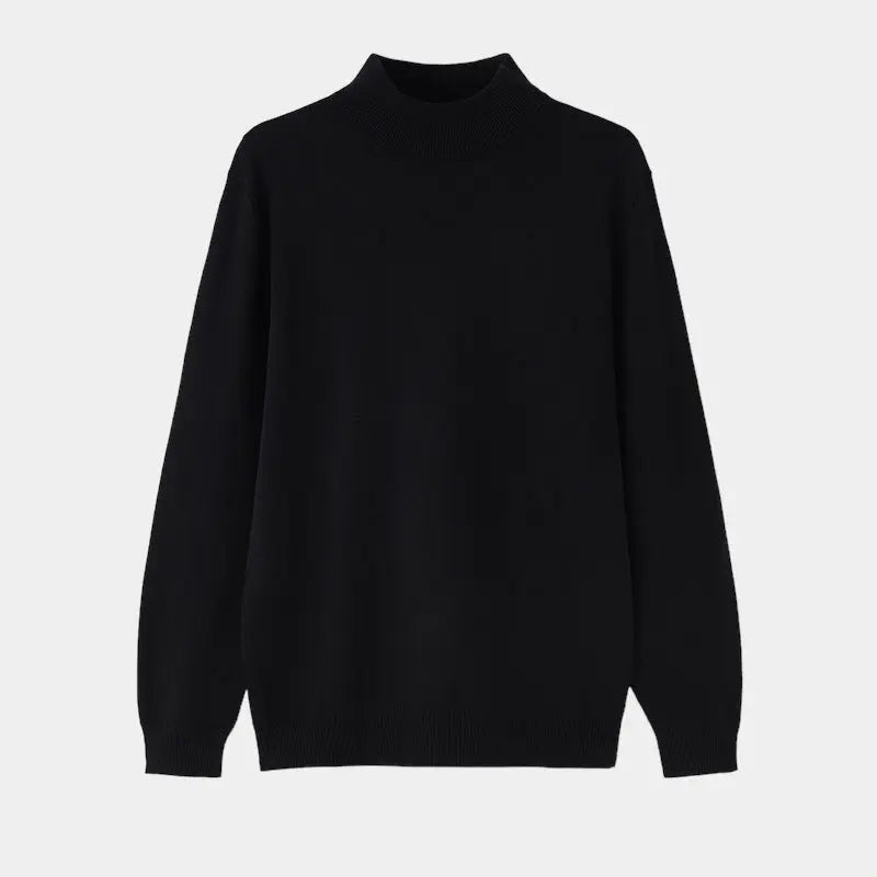 Men's Wool Mock Neck Sweater Warm Refined Knit